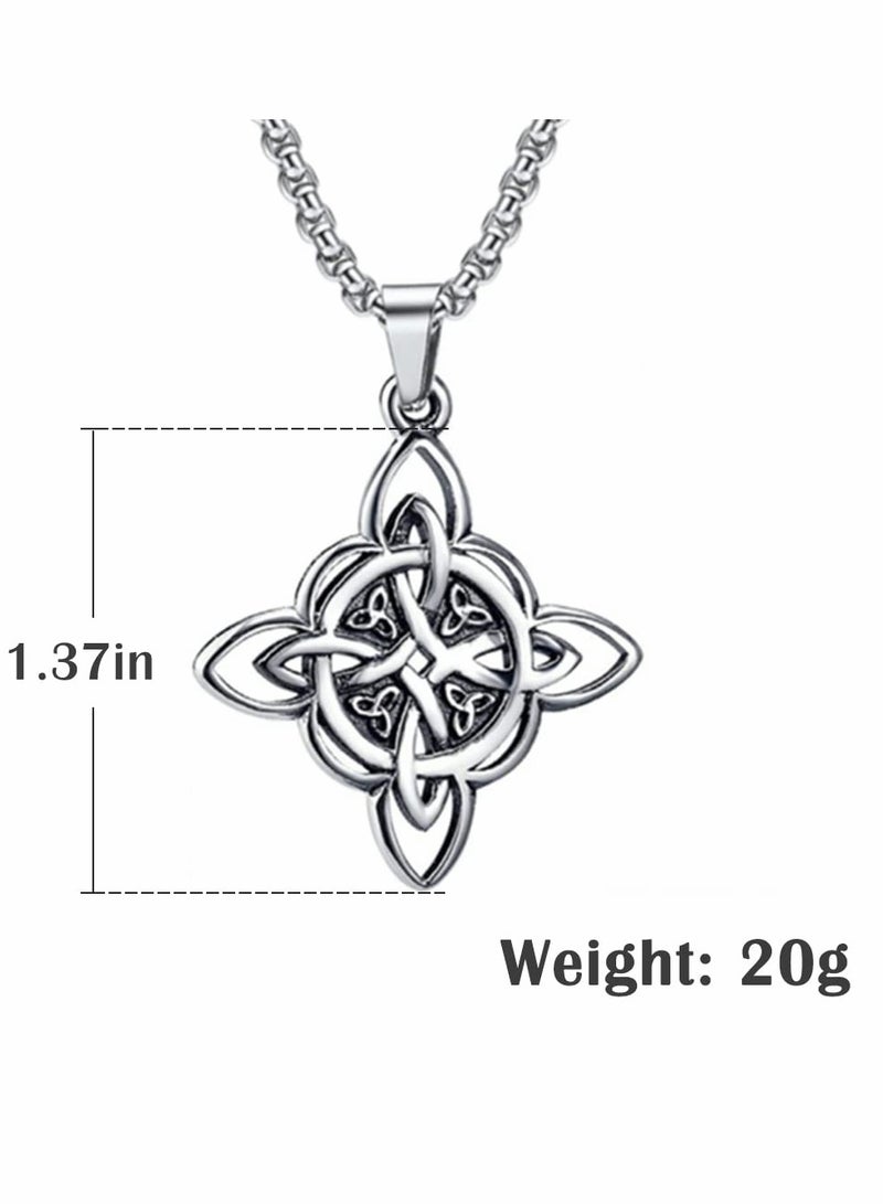 SOLARAE Witches Knot Necklace, Celtic Knot Pendant with Triquetra Trinity - Image 5