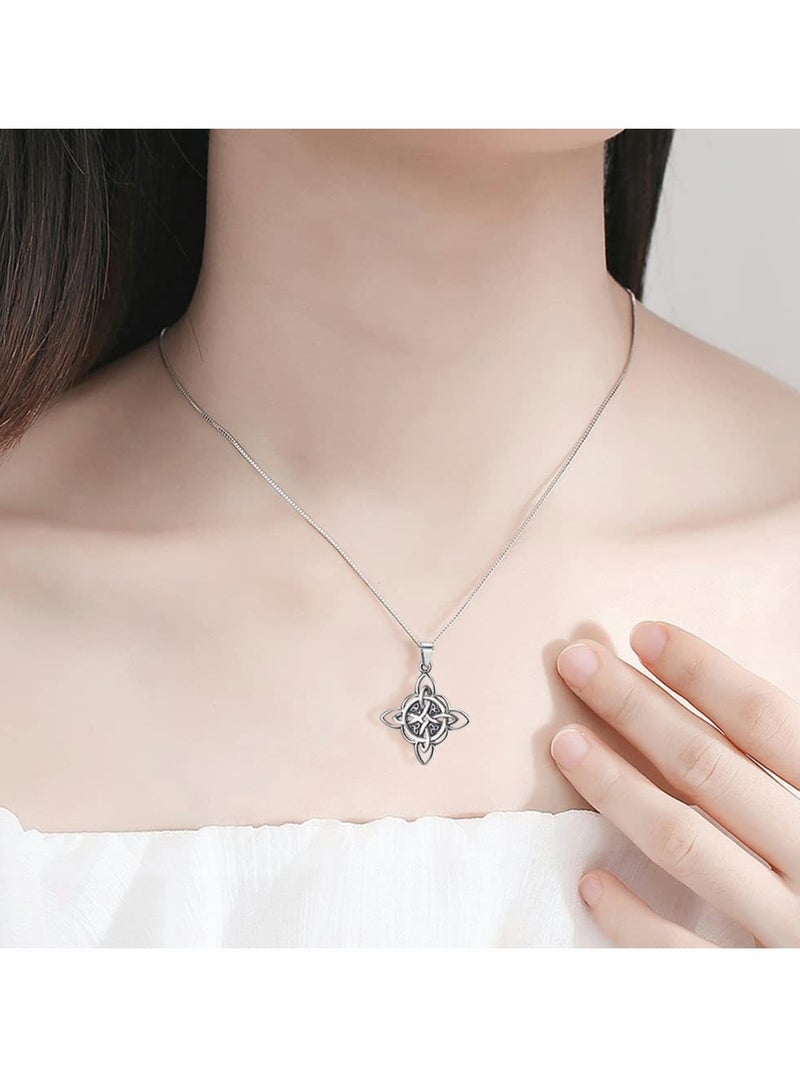 SOLARAE Witches Knot Necklace, Celtic Knot Pendant with Triquetra Trinity - Image 2