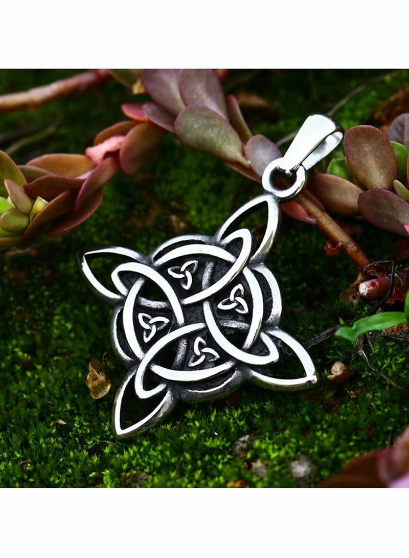 SOLARAE Witches Knot Necklace, Celtic Knot Pendant with Triquetra Trinity - Image 3