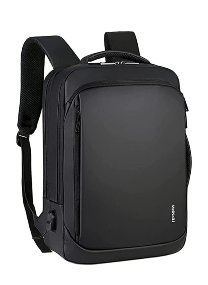 Generic 1901 Menele Anti-Theft Laptop Backpack with USB Port for Travel, Black  - Image 1