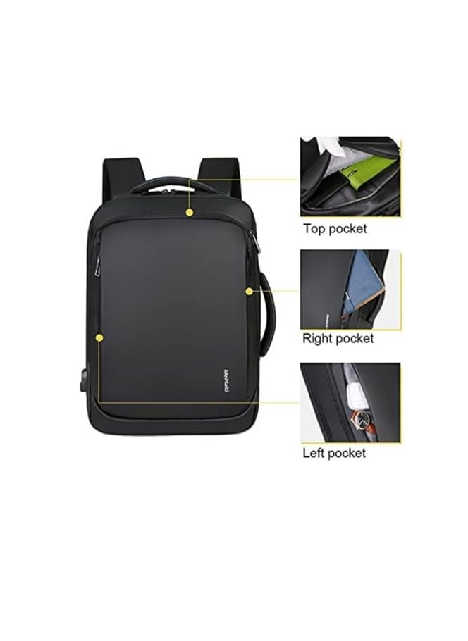 Generic 1901 Menele Anti-Theft Laptop Backpack with USB Port for Travel, Black  - Image 3