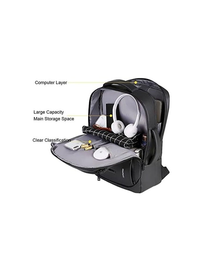 Generic 1901 Menele Anti-Theft Laptop Backpack with USB Port for Travel, Black  - Image 4