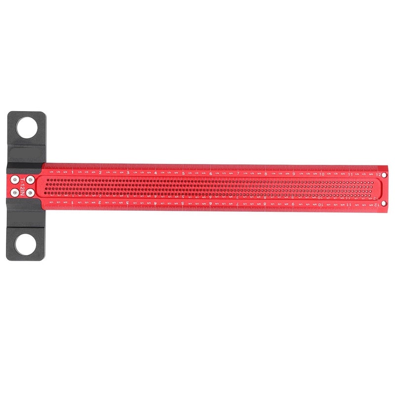 Precision Hole Marking T Ruler Aluminum Alloy CNC Machined Scriber For Woodworking 12in - Image 4