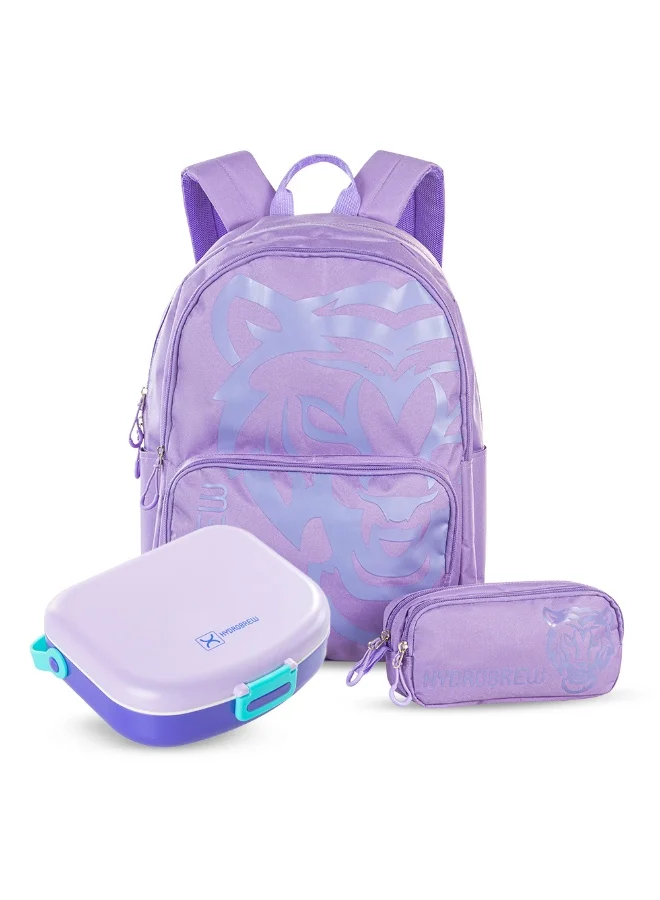Hydrobrew HYDROBREW 18" Backpack w/ Bento Lunch Box - Purple