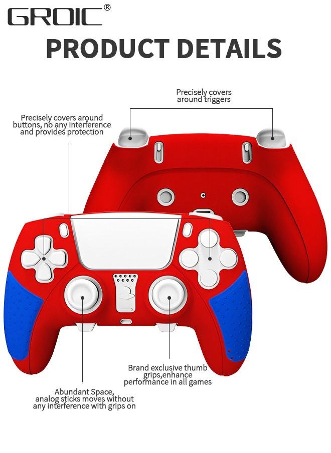 GROIC - PlayVital Guardian Edition Ergonomic Soft Anti-Slip Controller Silicone Case Grip Cover for PS5, Gamepad Rubber Protector Skins with Black Joystick Caps for PS5 Controller - Image 1