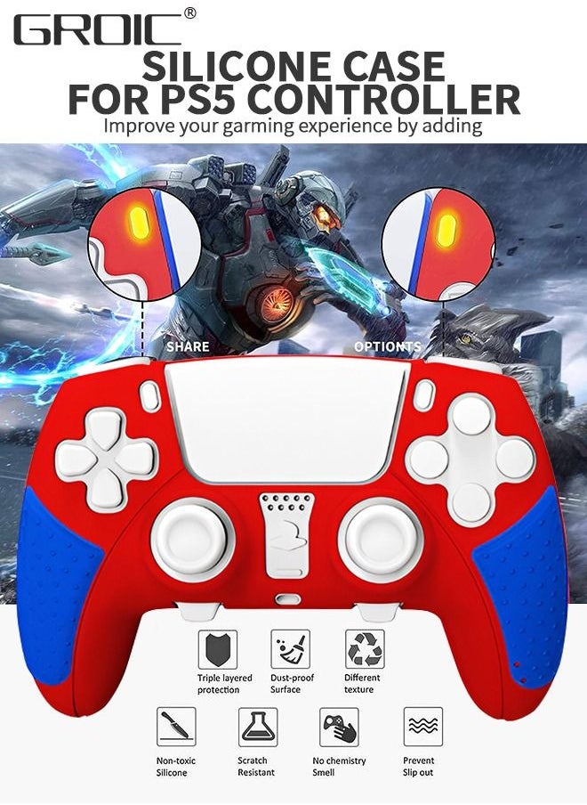 GROIC - PlayVital Guardian Edition Ergonomic Soft Anti-Slip Controller Silicone Case Grip Cover for PS5, Gamepad Rubber Protector Skins with Black Joystick Caps for PS5 Controller - Image 1