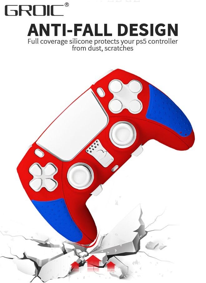GROIC - PlayVital Guardian Edition Ergonomic Soft Anti-Slip Controller Silicone Case Grip Cover for PS5, Gamepad Rubber Protector Skins with Black Joystick Caps for PS5 Controller - Image 1