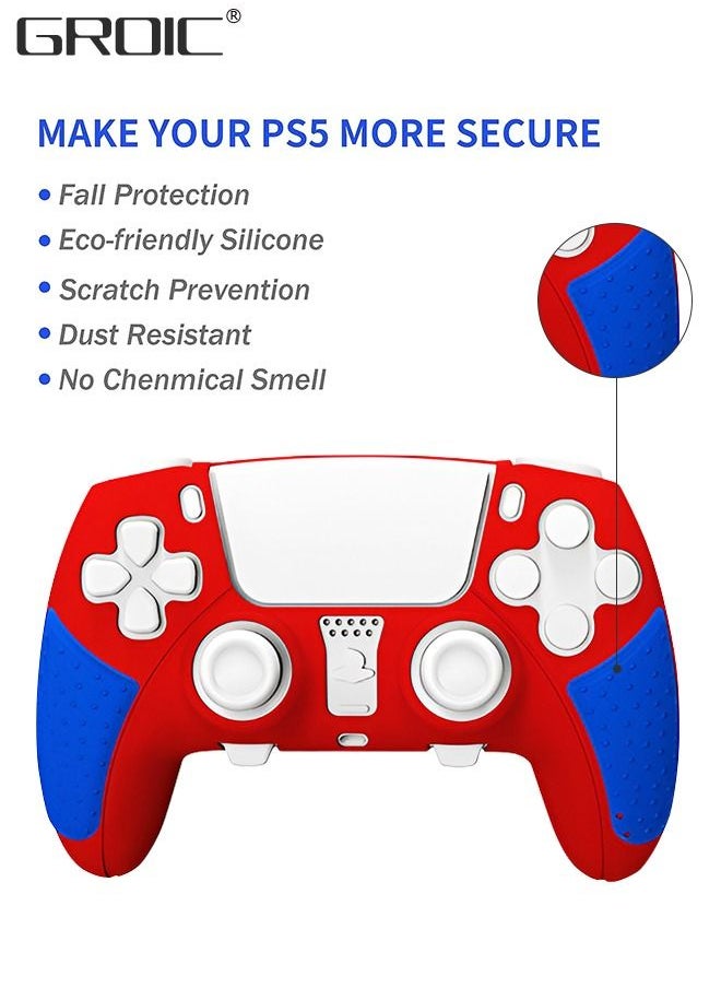 GROIC - PlayVital Guardian Edition Ergonomic Soft Anti-Slip Controller Silicone Case Grip Cover for PS5, Gamepad Rubber Protector Skins with Black Joystick Caps for PS5 Controller - Image 1