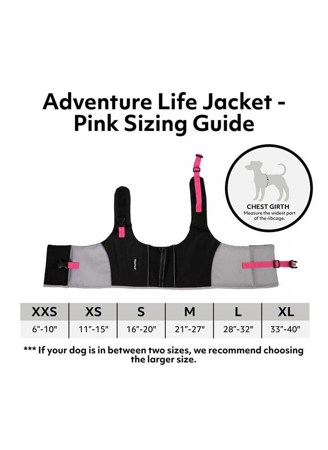 ZippyPaws - Adventure Dog Lifejacket, Swimming Vest for Dogs & Puppies, Life Jacket for Swim Training Small Medium & Large Dogs - Pink, Medium - Image 1