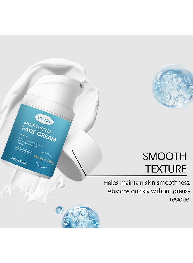 Viareline Collagen Moisturizing Facial Cream - Hydrates and Nourishes, Refreshing and Non-Greasy, Locks in Moisture and Enhances Skin Luster. 50g - Image 5