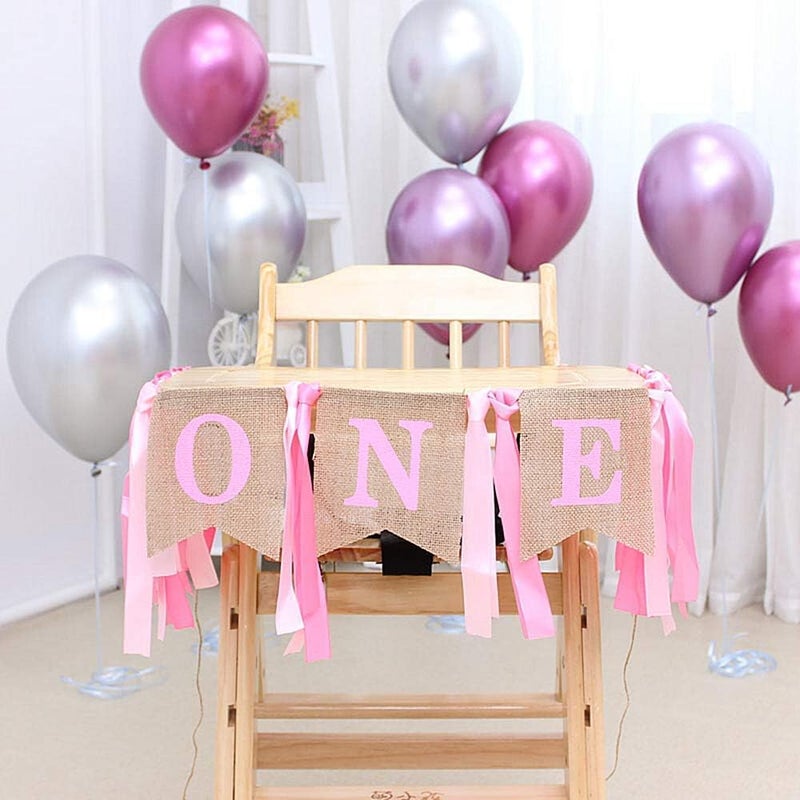 klarako Birthday Banner Baby 1st Birthday Highchair Banner Bunting Personalised First One Year Old for Kids Decoration for Boy Girl Birthday Party - Image 3