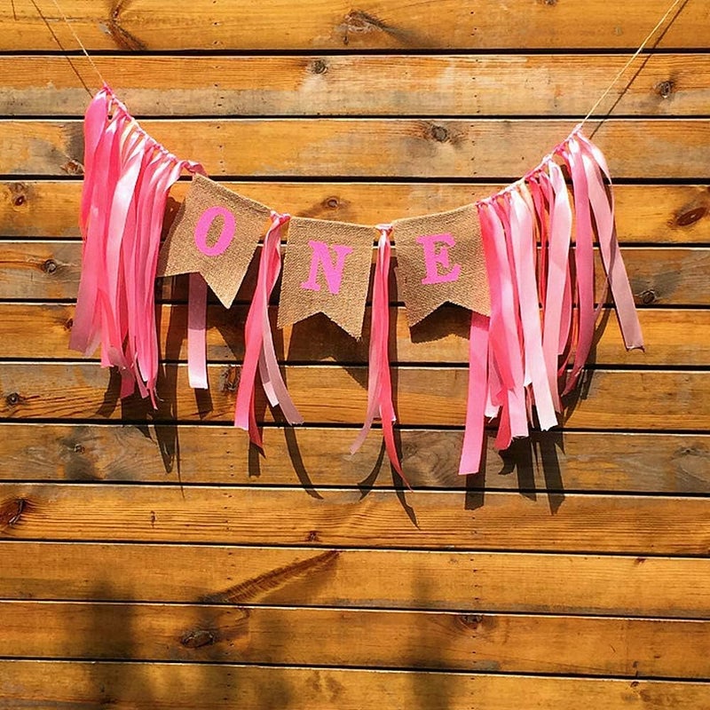 klarako Birthday Banner Baby 1st Birthday Highchair Banner Bunting Personalised First One Year Old for Kids Decoration for Boy Girl Birthday Party - Image 5