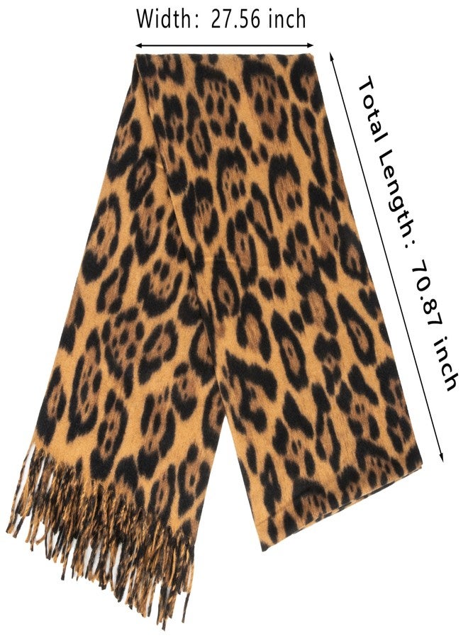 Mealah Women Leopard Print Shawl Scarf - Fashion Winter-Soft Cheetah Tassel Warm Long Scarves Cold Weather Wraps - Image 2