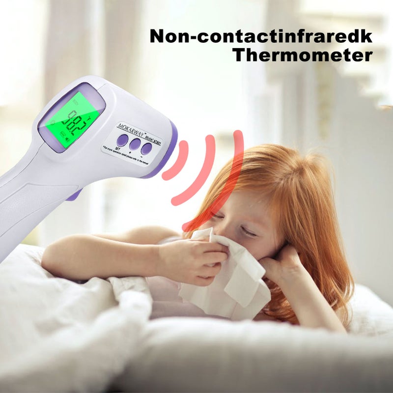 Non-contact Infrared Thermometer Forehead Temperature Measurement LCD Three Colors Backlight Digital Display 32 Groups Record ℃/℉ Beep Alarm - Image 3