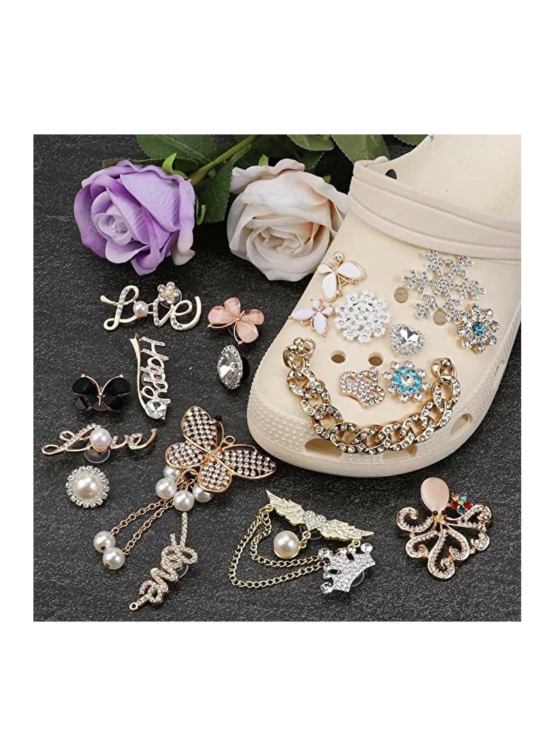 21 Pack Enamel Shoe Charms Bling Fits for Sandals Clog Fashion Crystal Rhinestone Jewelry Accessories Decoration Girls Women Party Favors Birthday Gifts - Image 2