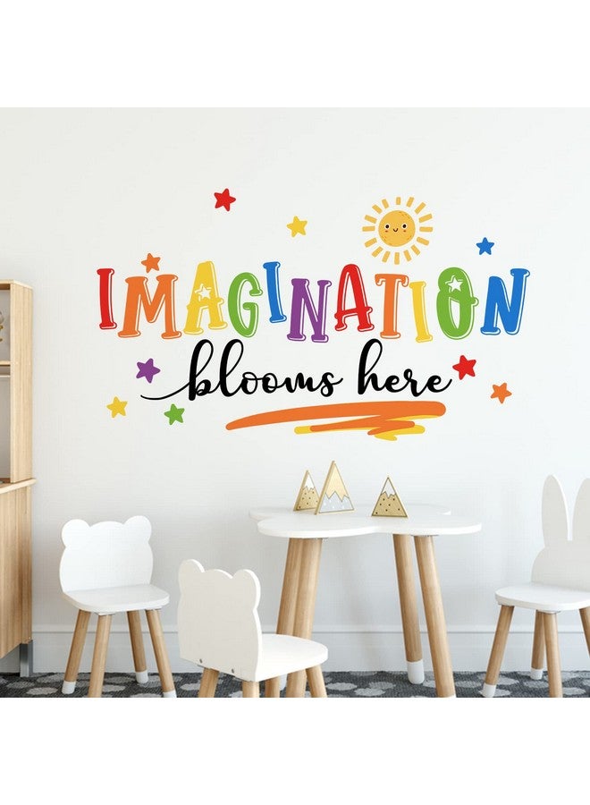 Mfault Imagination Blooms Here Kids Playroom Classroom Wall Decals Stickers, Watercolor Sun Star Baby Boys Girls Nursery Decoration Bedroom Art, Neutral Preschool Toddlers Daycare Room Decor - Image 3