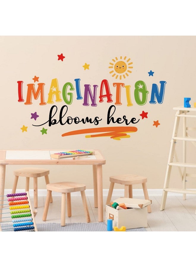 Mfault Imagination Blooms Here Kids Playroom Classroom Wall Decals Stickers, Watercolor Sun Star Baby Boys Girls Nursery Decoration Bedroom Art, Neutral Preschool Toddlers Daycare Room Decor - Image 4