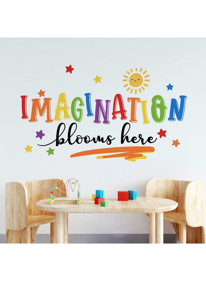 Mfault Imagination Blooms Here Kids Playroom Classroom Wall Decals Stickers, Watercolor Sun Star Baby Boys Girls Nursery Decoration Bedroom Art, Neutral Preschool Toddlers Daycare Room Decor - Image 5