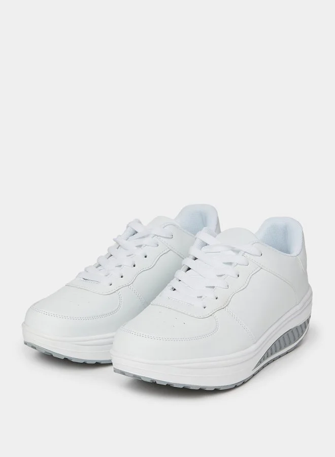 Styli Active Curve Sole Lace Up Court House Sneakers