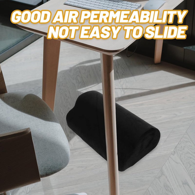 Desk Foot Rest Leg Cushion Half-Round Plush Foot Pad Office Home Pillow for Desk Chair Ergonomic Leg Pillow for Work and Relaxation - Image 4