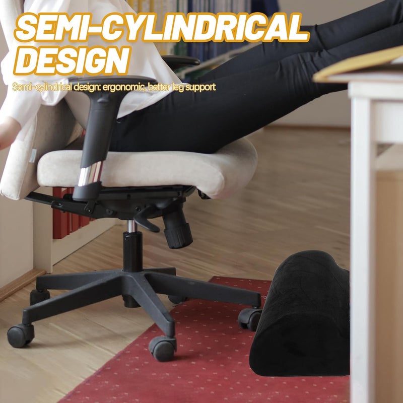Desk Foot Rest Leg Cushion Half-Round Plush Foot Pad Office Home Pillow for Desk Chair Ergonomic Leg Pillow for Work and Relaxation - Image 5