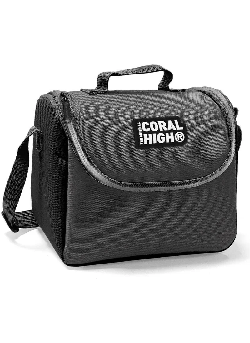 CORAL HIGH Kids Dark Grey Black Thermo Lunch Box 22754