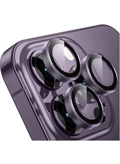 ELTRAZONE for iPhone 14 Pro - iPhone 14 Pro Max Camera Lens Protector, 9H Tempered Glass Camera Cover Screen Protector Metal Individual Ring for iPhone 14Pro 6.1 inch iPhone 14 ProMax 6.7 inch (Deep Purple)  - Image 1