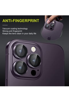 ELTRAZONE for iPhone 14 Pro - iPhone 14 Pro Max Camera Lens Protector, 9H Tempered Glass Camera Cover Screen Protector Metal Individual Ring for iPhone 14Pro 6.1 inch iPhone 14 ProMax 6.7 inch (Deep Purple)  - Image 4