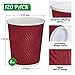 JollyPack 120 Pack Paper Coffee Cups 8 oz Disposable Coffee Cups Red Hot Beverage Cups with Insulated Ripple Wall Paper Ripple Cups for Christmas Party and Daily life - Image 4