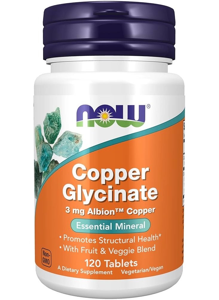 now Copper Gycinate - 120 Tablets 