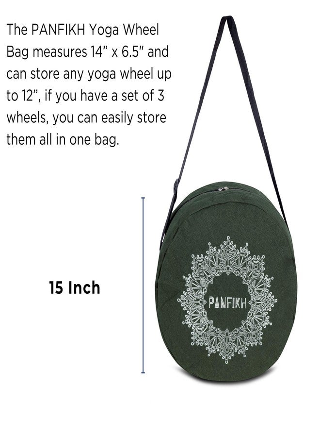 PANFIKH حقيبة حمل يوغا بعجلات من بانفيخ مزودة بسحاب إغلاق، حقيبة تخزين متينة وخفيفة الوزن مع حزام قابل للتعديل (زيتي) - Image 4
