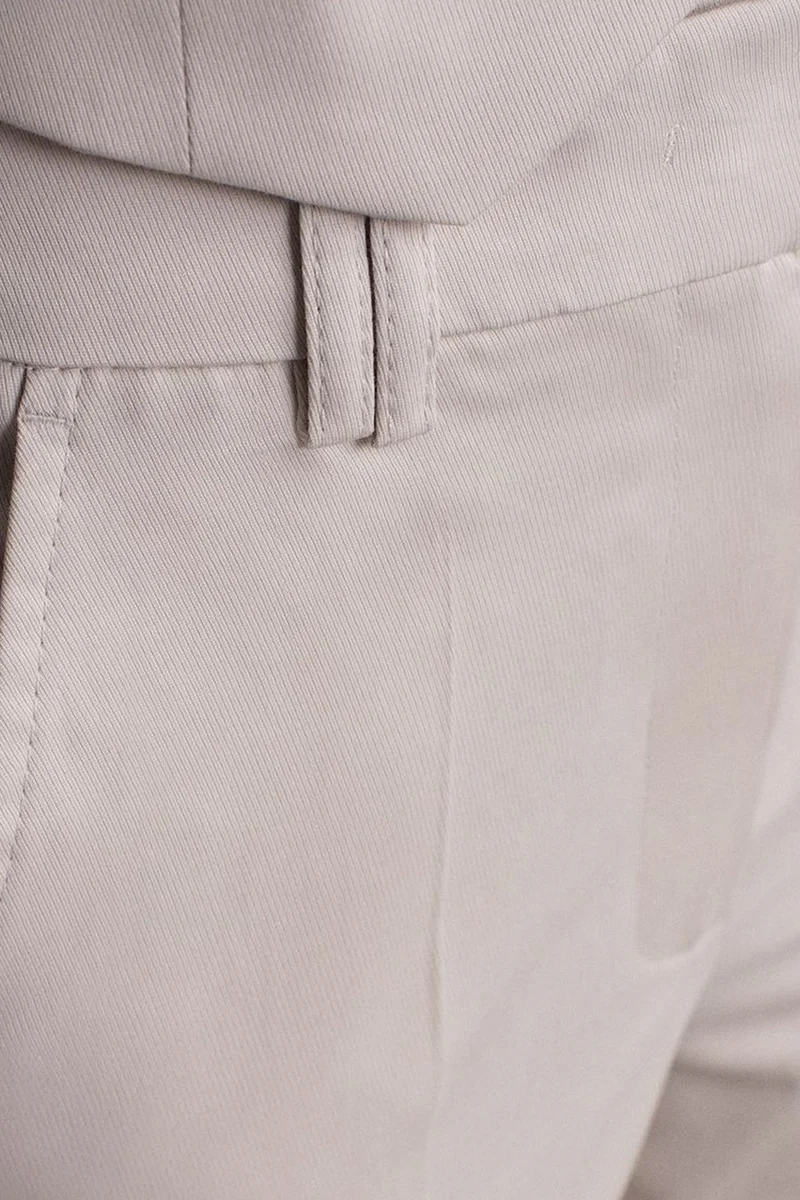 Dilvin Stone Natural DILVIN High-Waist Slim Fit Crepe Trousers for Women | Best Price UAE