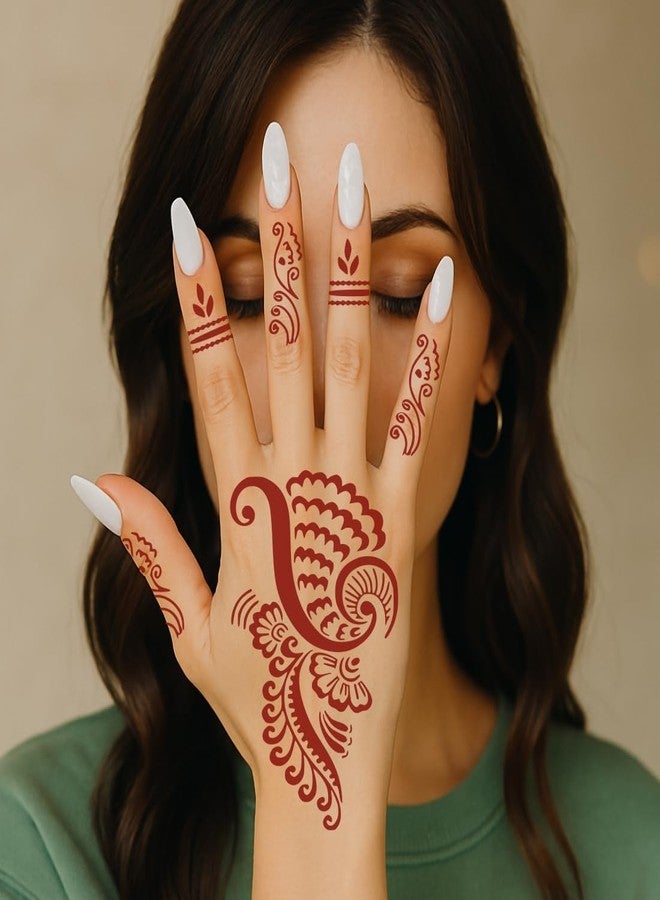 VANVATI Gorgeous Henna for Women’s Hand Art Sticker Mehndi Stencil Sticker One Set for Both Hand | Easy to Apply Stencil Mehndi Sticker Perfect for Weddings, Parties and Any Occasion - Image 3