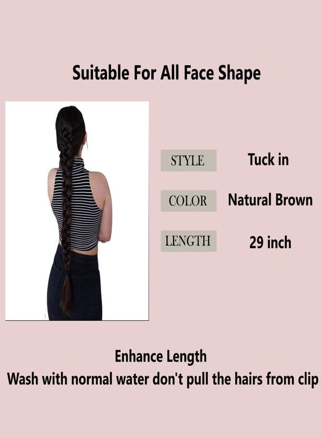 Truvic Nylon Hair Extension Generic Synthetic Parandi Choti For Women And Girls (Brown, 25) - Image 4