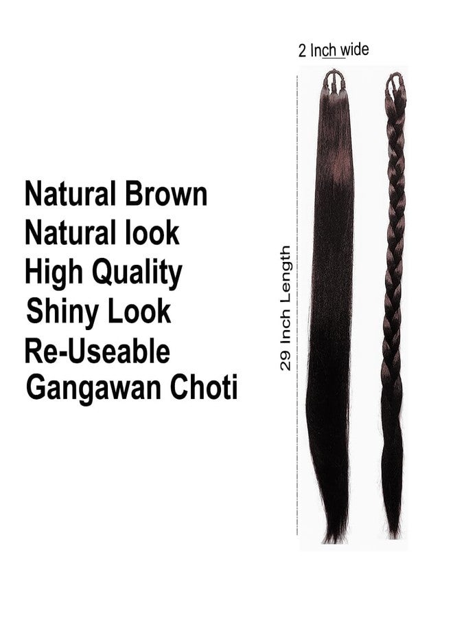 Truvic Nylon Hair Extension Generic Synthetic Parandi Choti For Women And Girls (Brown, 25) - Image 3
