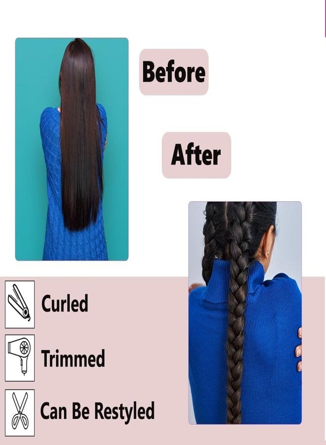 Truvic Nylon Hair Extension Generic Synthetic Parandi Choti For Women And Girls (Brown, 25) - Image 5