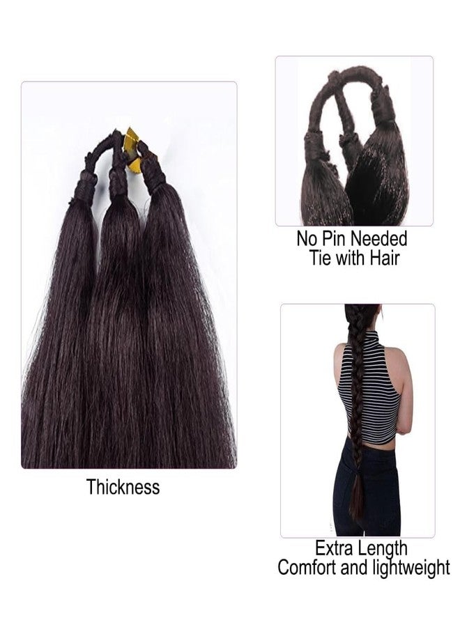 Truvic Nylon Hair Extension Generic Synthetic Parandi Choti For Women And Girls (Brown, 25) - Image 2
