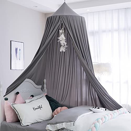 HggTjj Kids Bed Canopy Girls Canopy for Crib Canopy Nursery Canopy Hanging Canopy Blocking Light Canopy Reading Canopy Dark Gray 