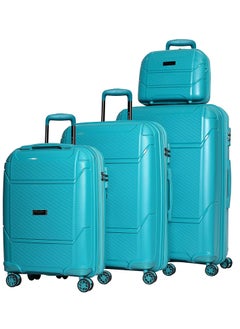 ROWER Travelling Suitcase Hard Shell Lightweight Luggage-Hard Sided with Spinner Wheels & 3 Digit Number Lock-Set of 3 Trolley Bags and 1 cosmetic bag (20/24/28/14 Inches)  - Image 1