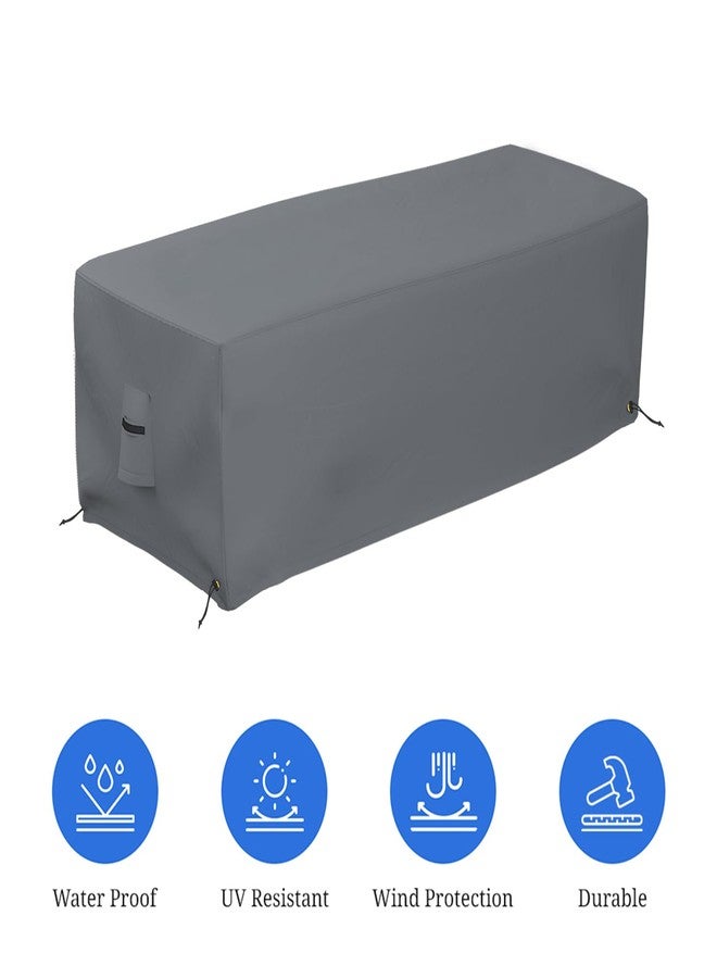 Covers & all Rectangular Fire Pit Cover, Rectangle shape, 12 Oz Waterproof UV & Weather Resistant, Patio Lawn Garden Backyard Outside, with Air Vents & Drawstrings (38"L x 28"W x 17"H Inches, Gray) - Image 3