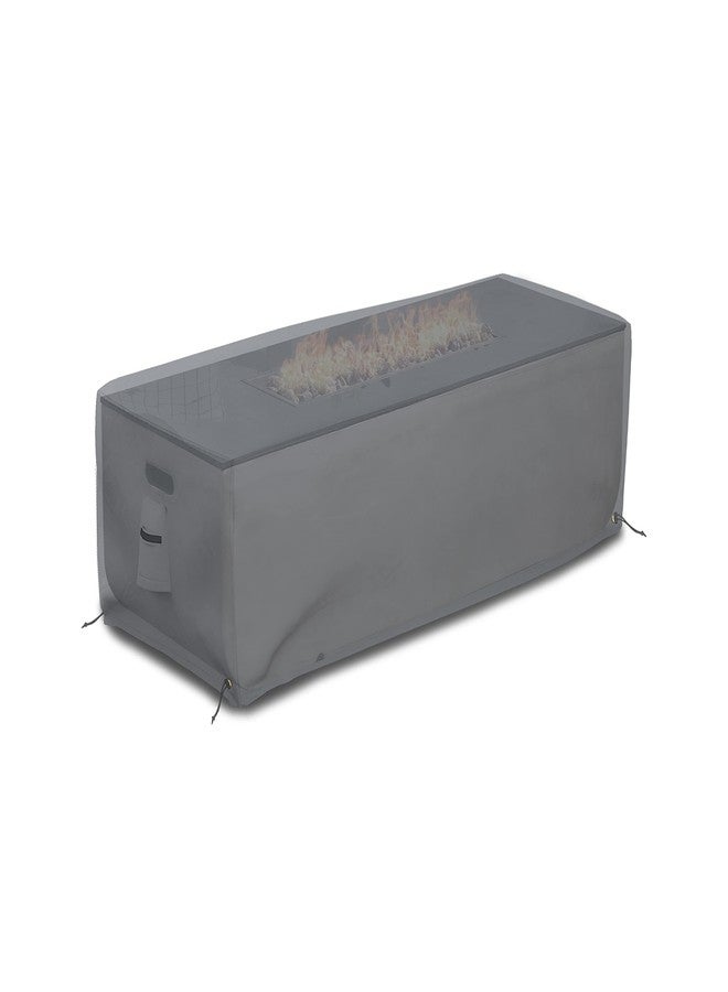 Covers & all Rectangular Fire Pit Cover, Rectangle shape, 12 Oz Waterproof UV & Weather Resistant, Patio Lawn Garden Backyard Outside, with Air Vents & Drawstrings (38"L x 28"W x 17"H Inches, Gray) - Image 5