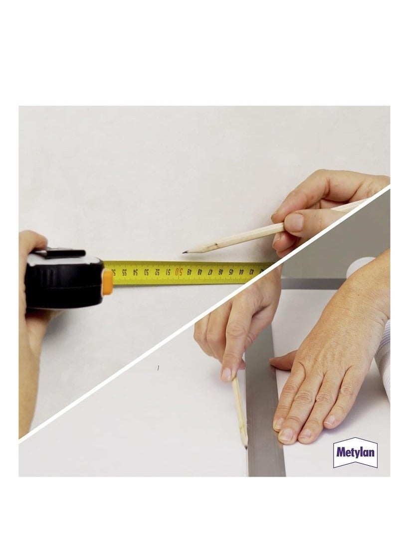 Pattex Metylan Normal - High-quality plain wallpaper adhesive 125g for superior adhesion and excellent coverage for all types of paper wallpaper. Provides excellent stability, easy-to-mix and apply formula. - Image 5