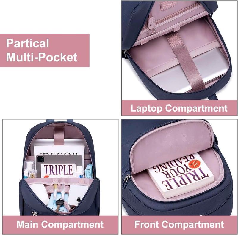 Chantria Laptop Backpack for Women, Light Weight Premium Shoulder Backpack 15.6 inch Water Resistant Laptop Daypack for Women - Image 3