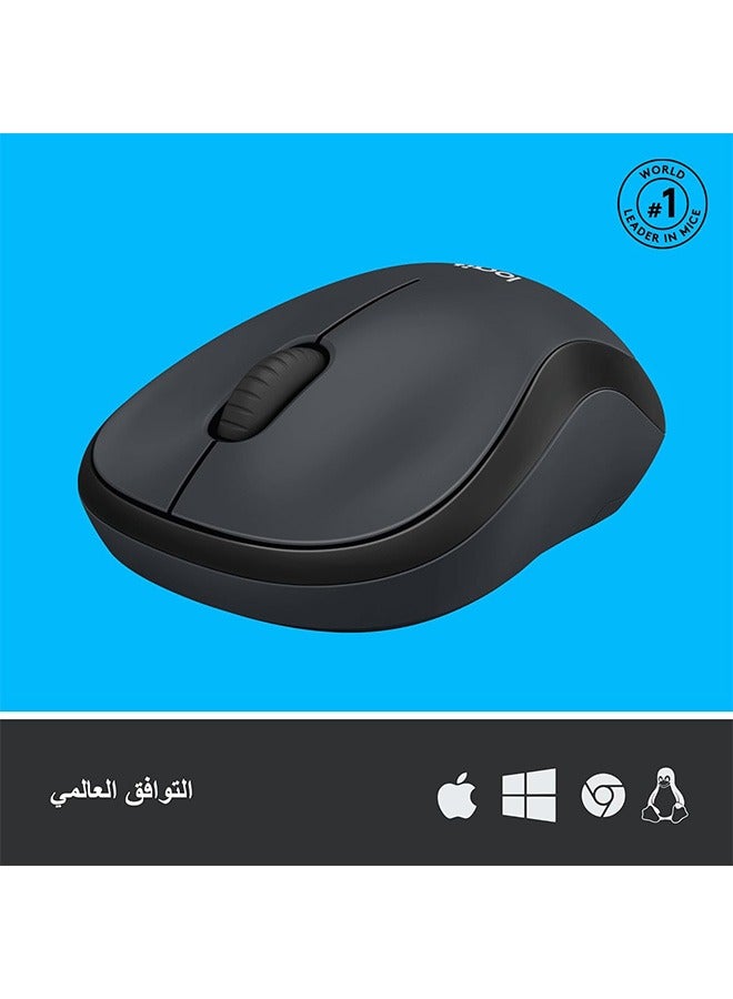 Logitech M220 Silent wireless mouse, 2.4GHz wireless, with USB receiver, 1000DPI optical tracking, 18-month battery life, compatible with both hands, PC, Mac, and laptop - Image 2