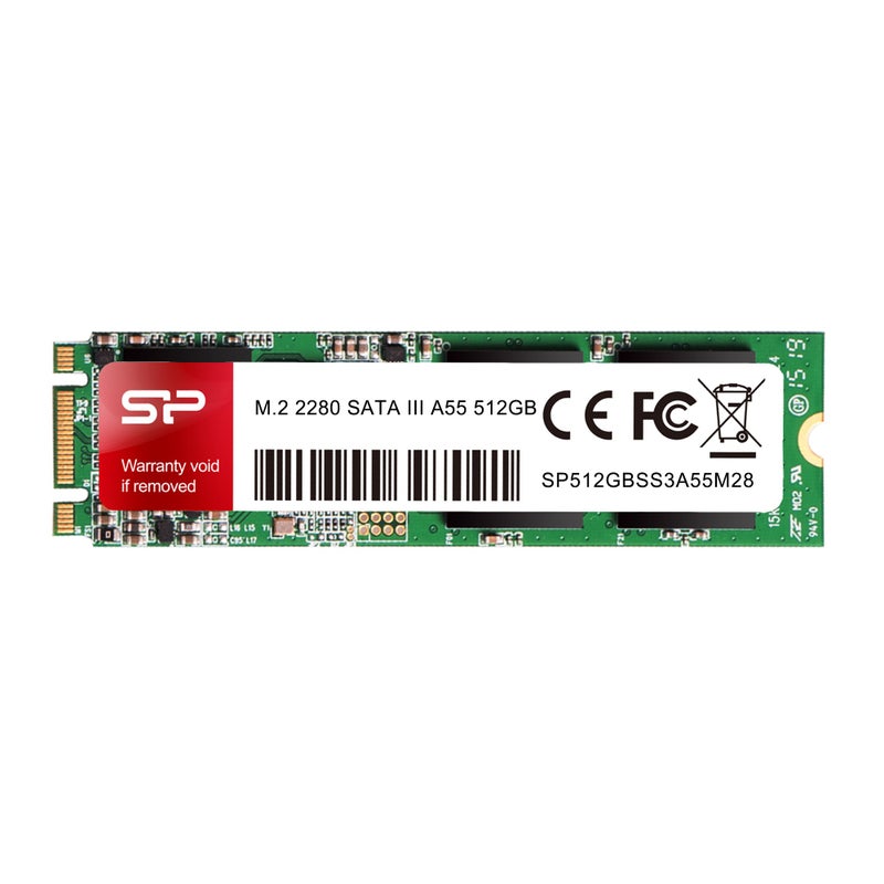 SP Silicon Power Silicon Power 512GB A55 M.2 SSD SATA III Internal Solid State Drive 2280 SU512GBSS3A55M28AC - Image 1