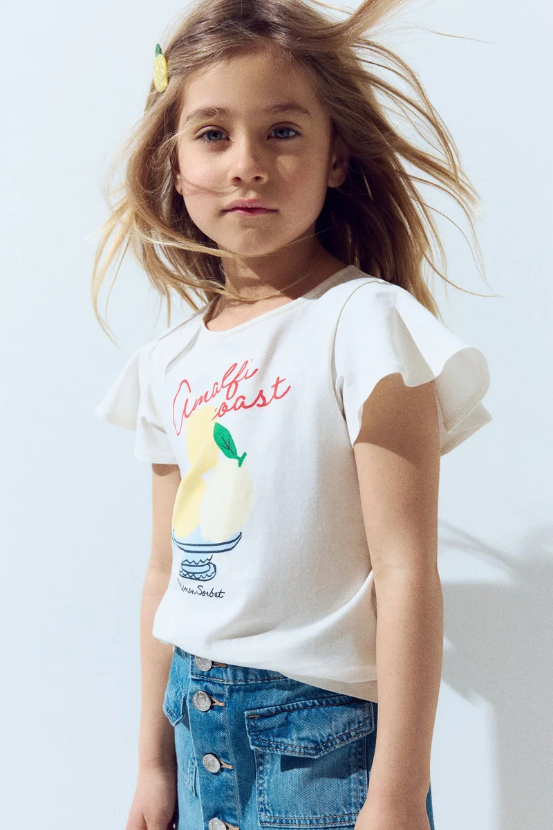 H&M Flutter-Sleeved Cotton Top