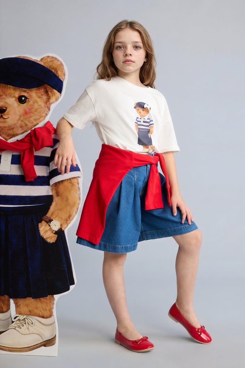 DeFacto Blue Girl Girl Shorts Casual - Image 1