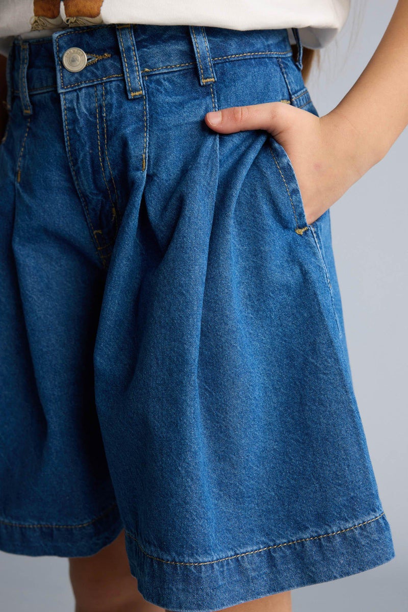 DeFacto Blue Girl Girl Shorts Casual - Image 5