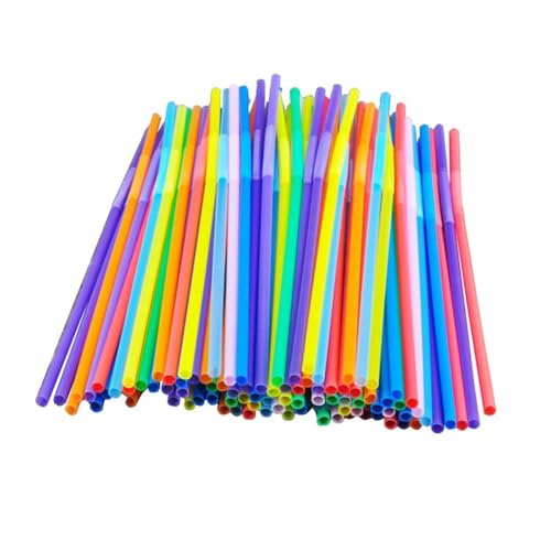 128inch Disposabl Drinking Straws Colorful Extra Long Flexible Bendy Party Straws 100 Pieces