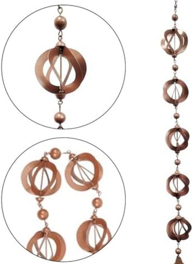 سلسلة مياه الأمطار الزخرفية بطول 108 سم مع أجراس - فن حديقة أنيق وصوتي - Image 5